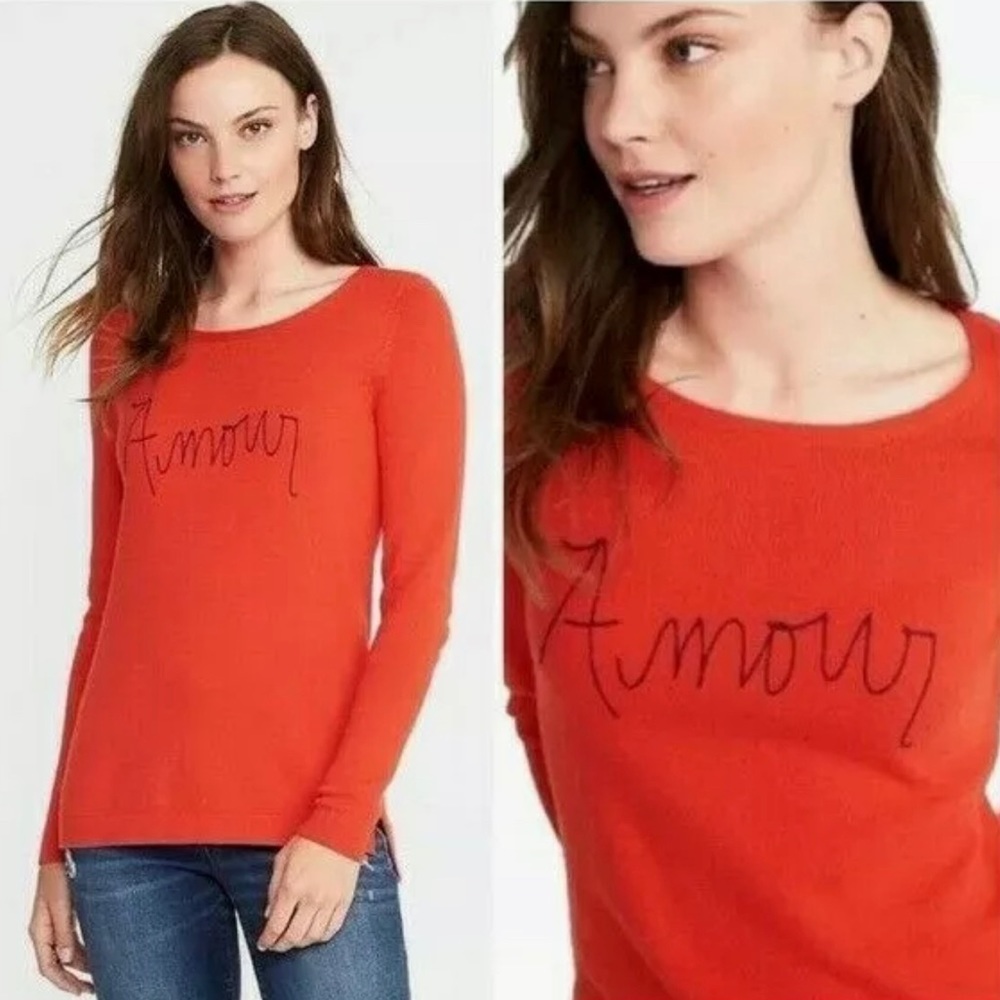 OLD NAVY Red Amour Sweater Size XXL